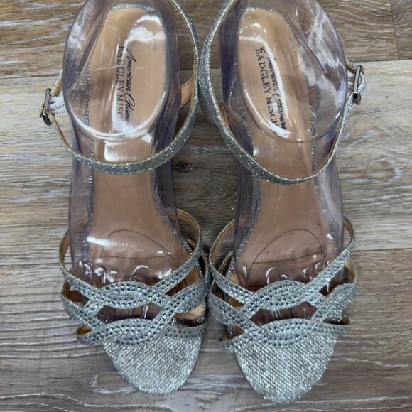 Badgley Mischka American Glamour Xabrina Jeweled Open Toe Pumps Women's … - Picture 2 of 7